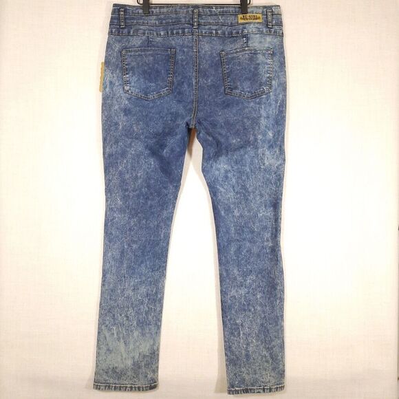 Be-Girl Skinny Jeans Plus Size 18 Distressed Acid Wash High-Rise Corset Waist - Picture 5 of 16